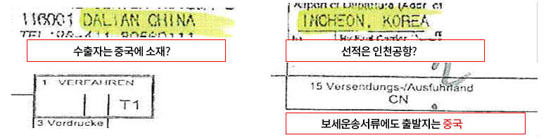 스위스 측 자료 검토 이미지. 자세한 설명은 아래참고